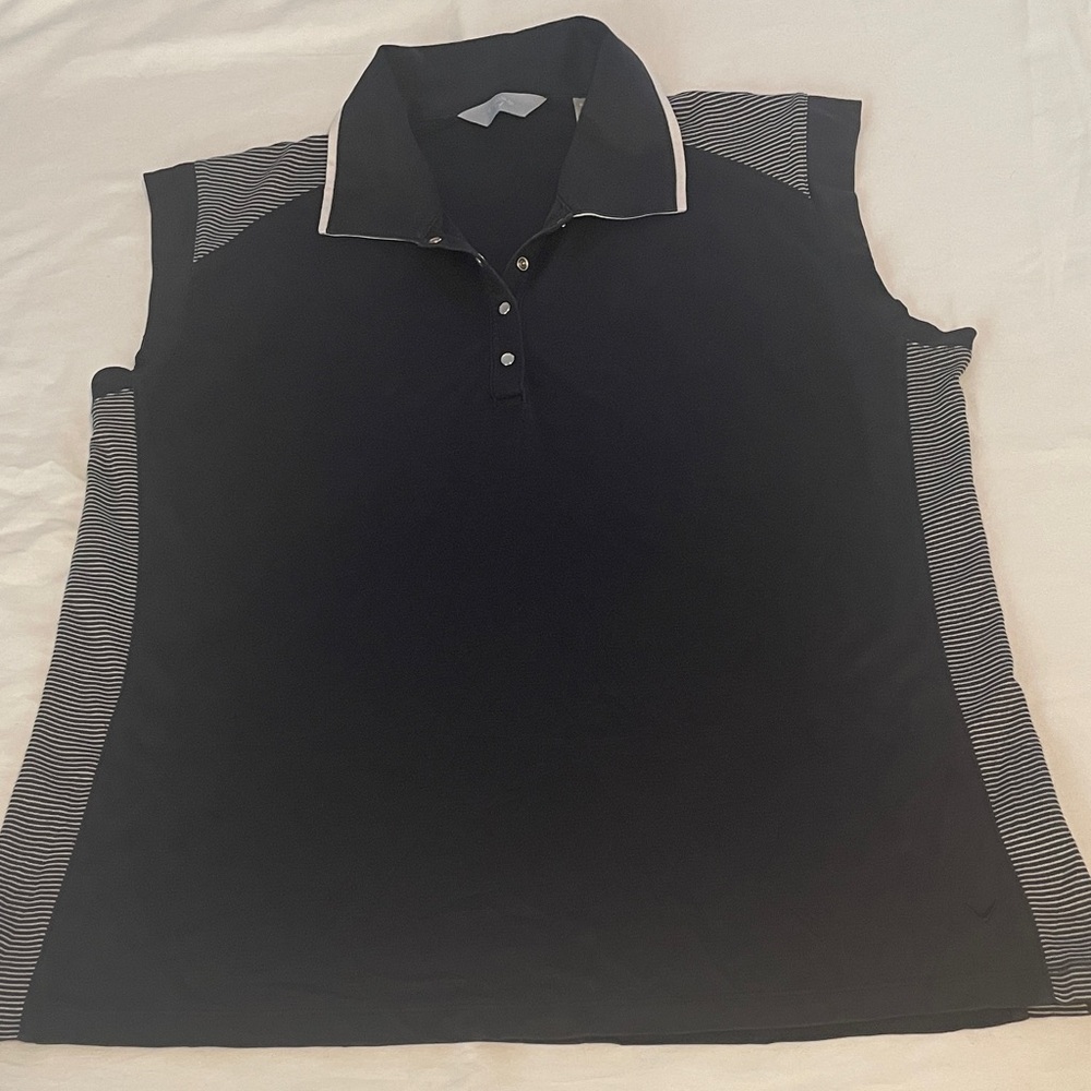 Callaway Women’s Black Collared Golf Shirt Sleeveless XL